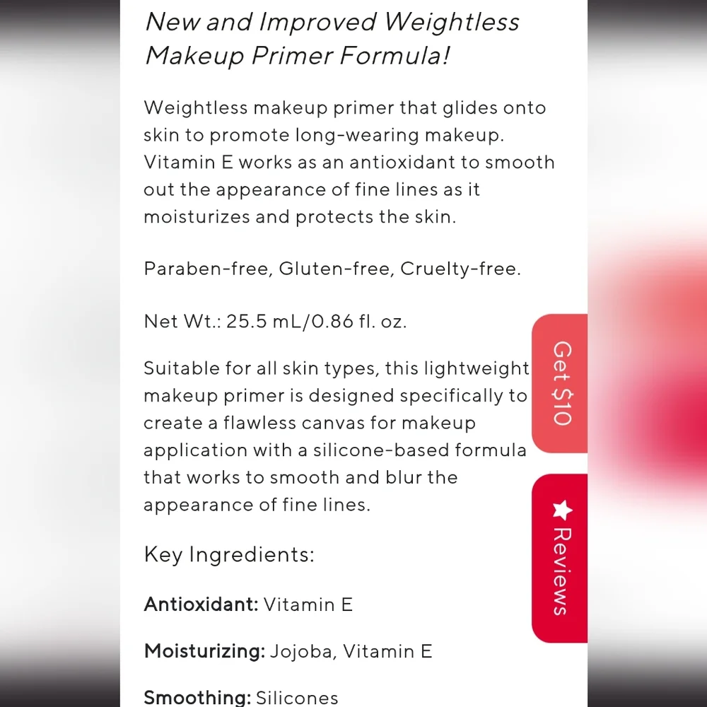 🆕 Mirabella Beauty Prime For Face Makeup Primer